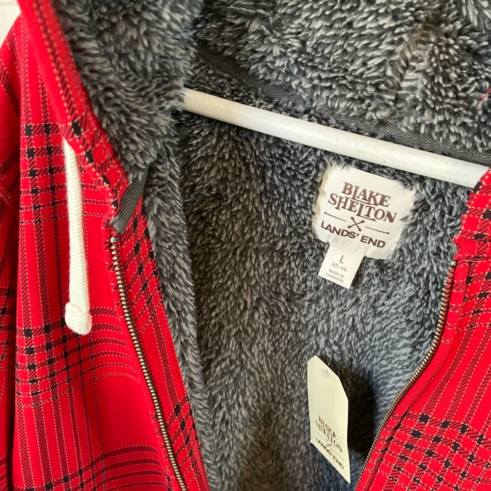 Blake Shelton x Lands' End Red Plaid Hoodie